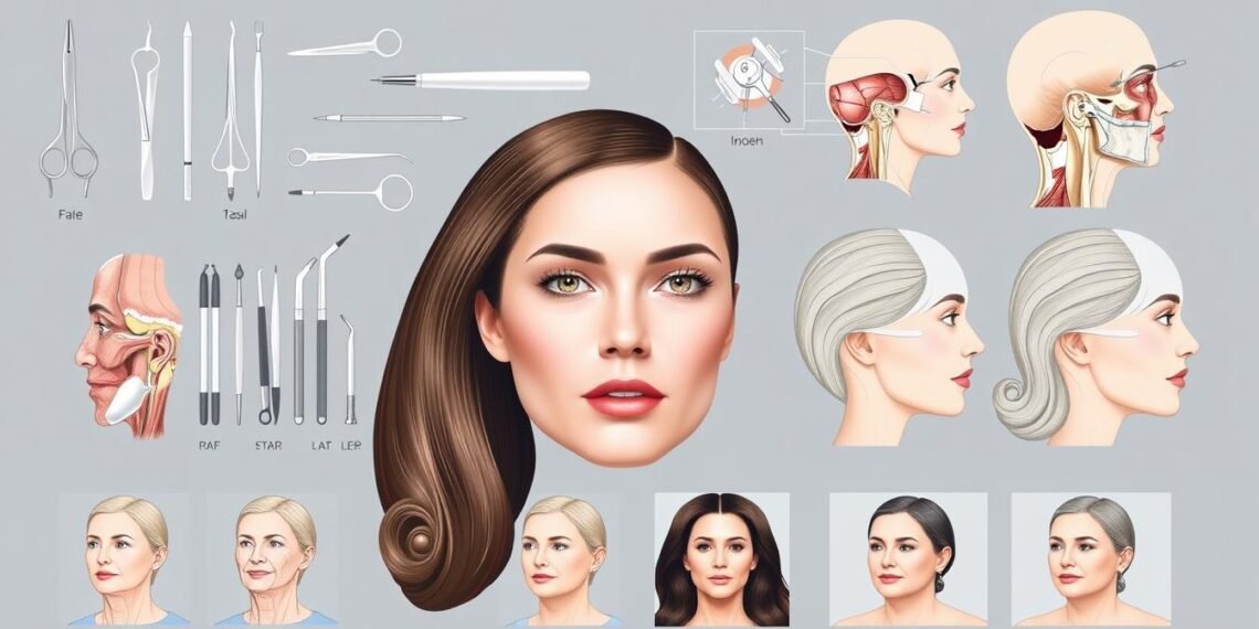 Facelift techniques for facial rejuvenation