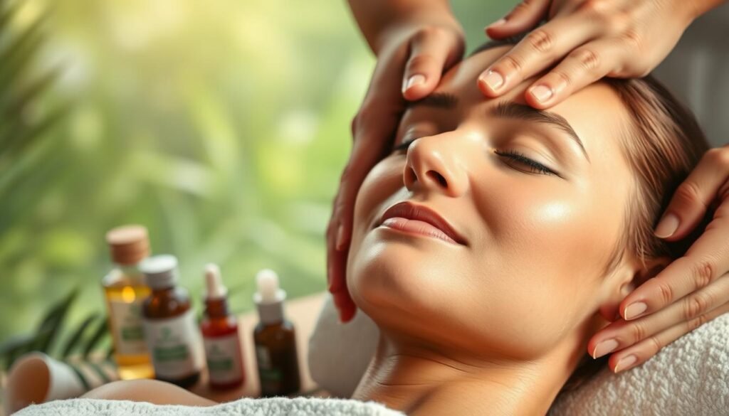 עיסוי פנים ותמיכה בחידוש תאים